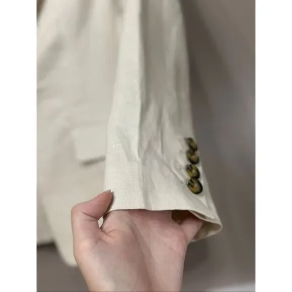 NWT Quince 100% European Linen Structured Cream Blazer Women's XS
